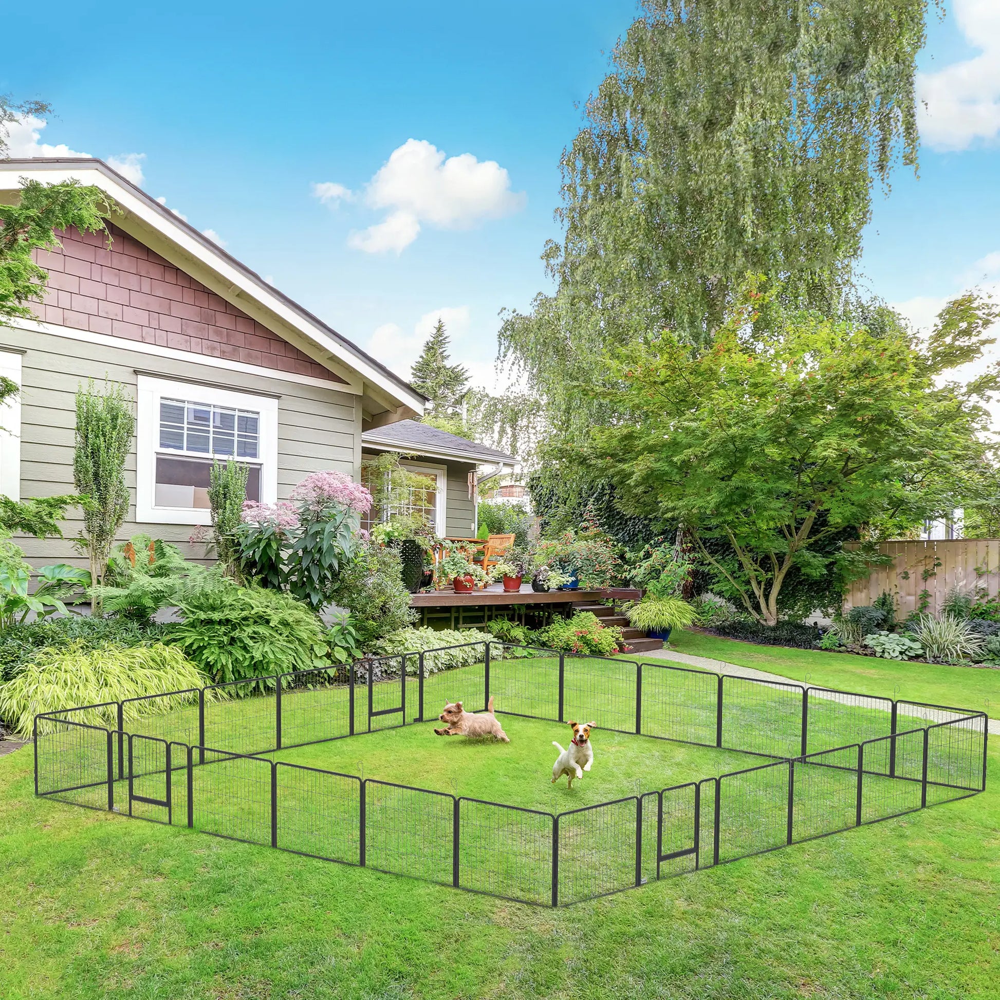 24 Panel 24" Height Dog Playpen, Small Medium Dogs, Grey Houses, Kennels & Pens at Gallery Canada