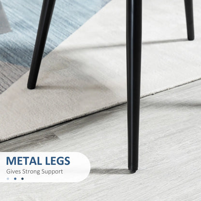 Modern Dining Chairs, Mid-Back Velvet Upholstery, Set of 4, Dark Blue Bar Stools at Gallery Canada