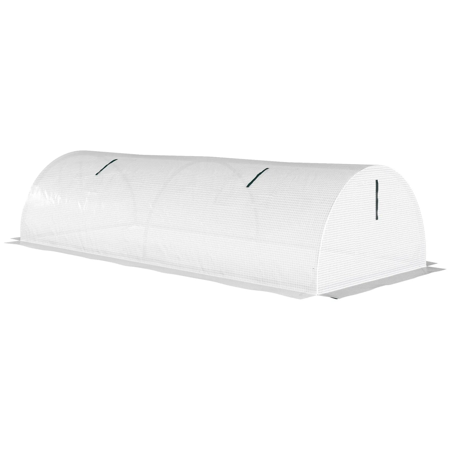 Portable Mini Greenhouse, 7' x 3' x 2', Steel Frame With 5 Mesh Windows, White