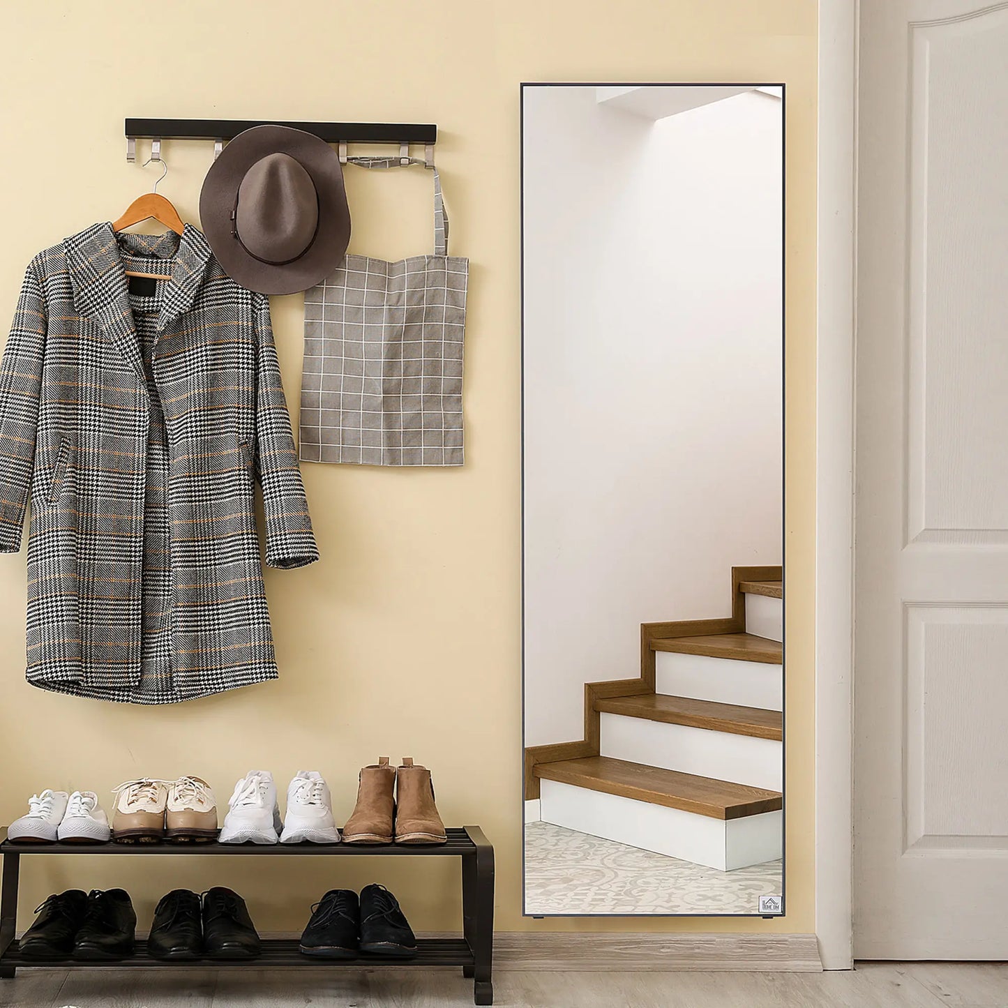 64"x20" Full Length Mirror, Floor Standing, Wall-Mounted, Black Full Length Mirrors at Gallery Canada