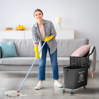 Compact Mop Bucket with Wringer, 5 Gallon, Black Household Supplies at Gallery Canada