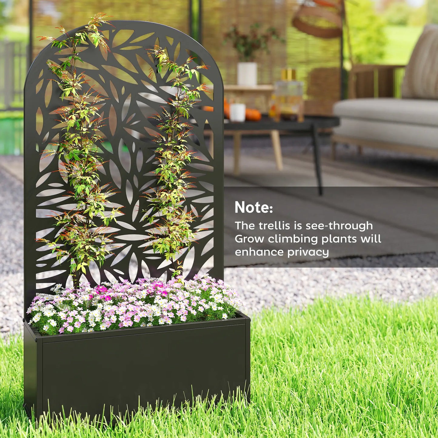 Metal Garden Bed with Trellis for Climbing Plants Galvanized Planter Boxes at Gallery Canada