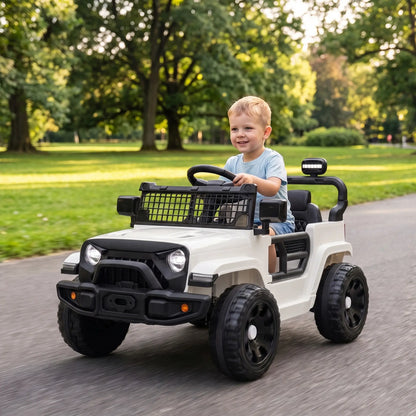 12V Kids Electric Car with Remote, Dual Motors, White Electric Toy Cars at Gallery Canada