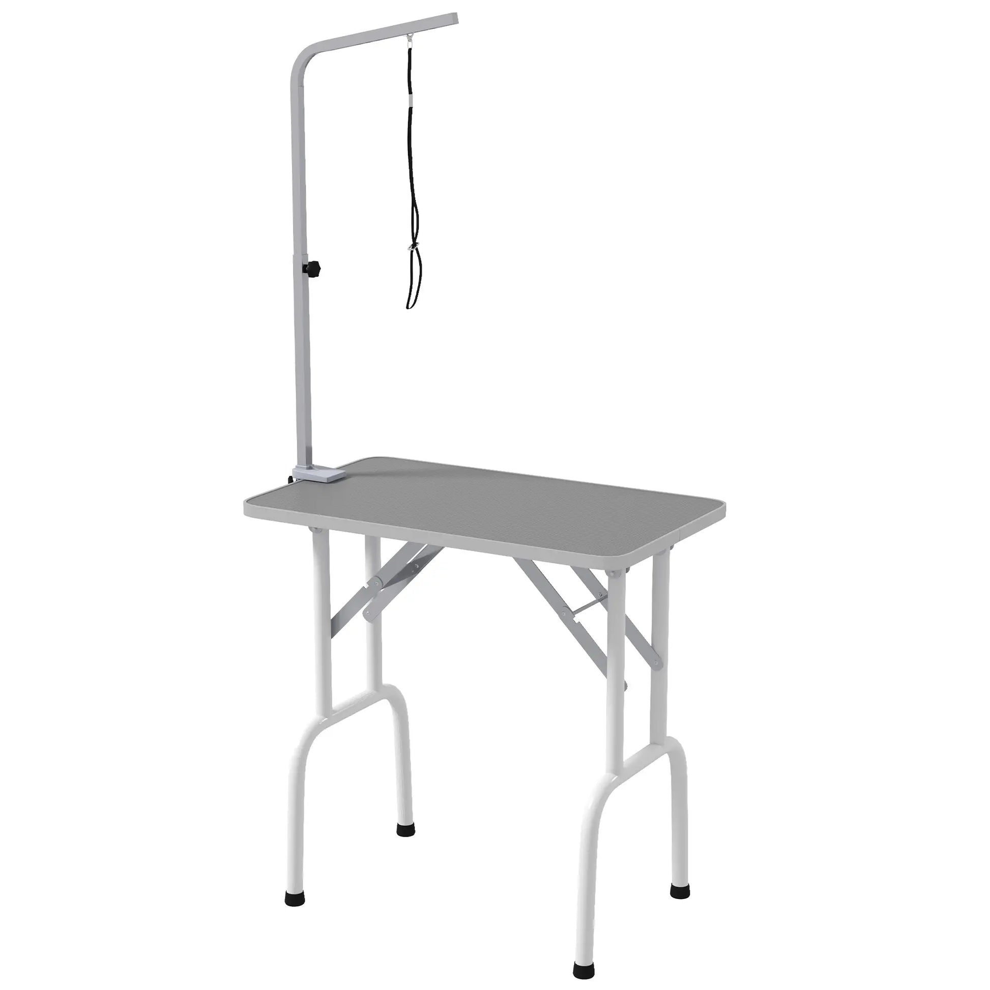 Foldable Pet Grooming Table, Adjustable Arm, Non-Slip, Grey Dog Grooming Tables Grey, White at Gallery Canada