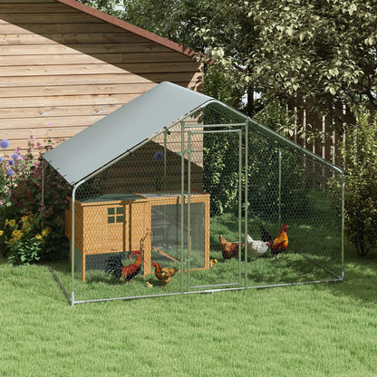 Metal Chicken Coop, 9.8 x 5.6 FT, Walk-In Run With Cover, Lockable Door Chicken Coops at Gallery Canada