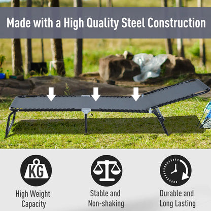 Adjustable Folding Lounge Chair, 4-Level Reclining, Grey Lounger Chairs at Gallery Canada