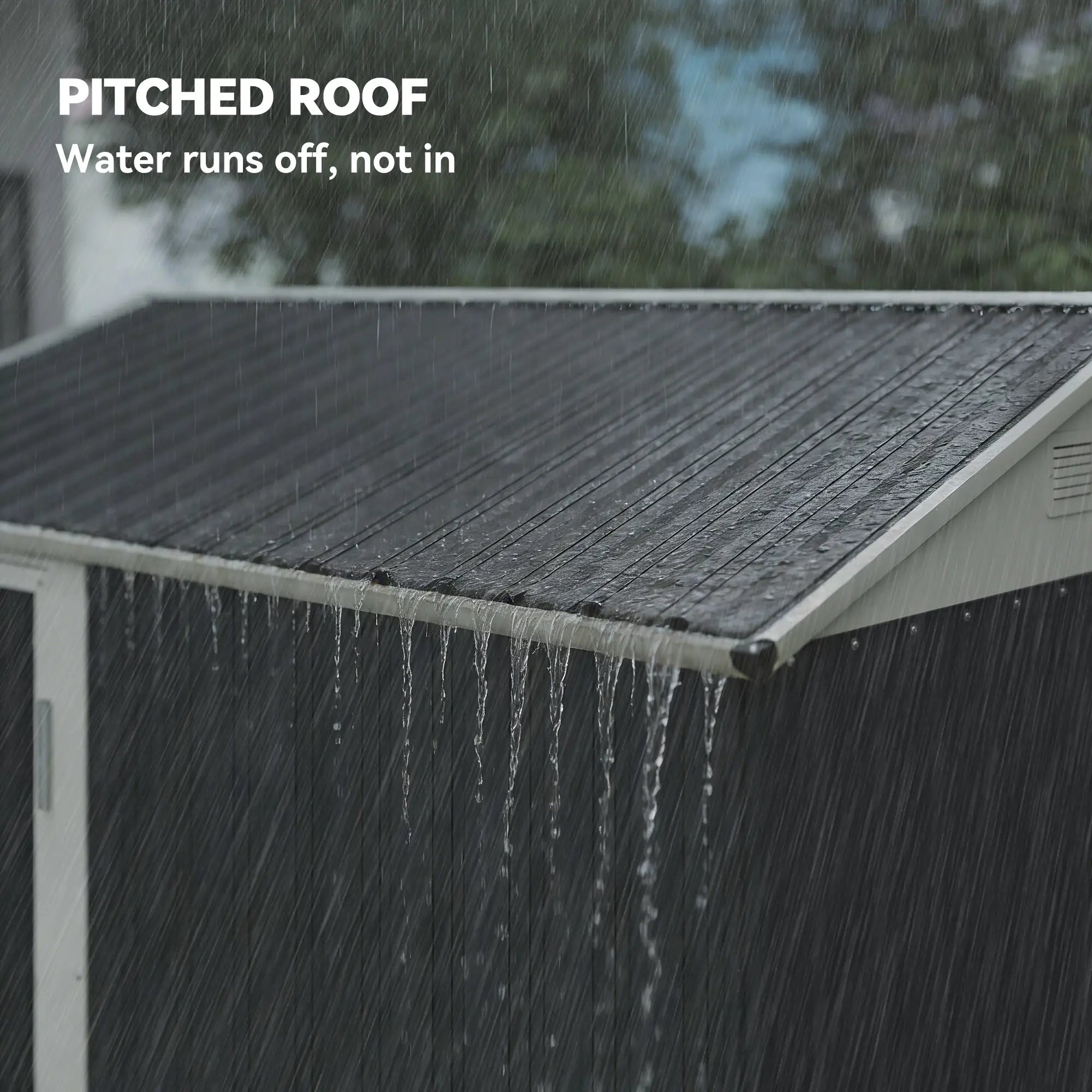 7' x 6' Tall Outdoor Storage Shed, Waterproof Metal Garden Shed, Dark Grey Sheds at Gallery Canada