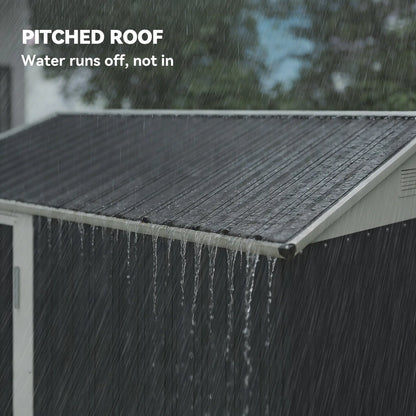 7' x 6' Tall Outdoor Storage Shed, Waterproof Metal Garden Shed, Dark Grey Sheds at Gallery Canada