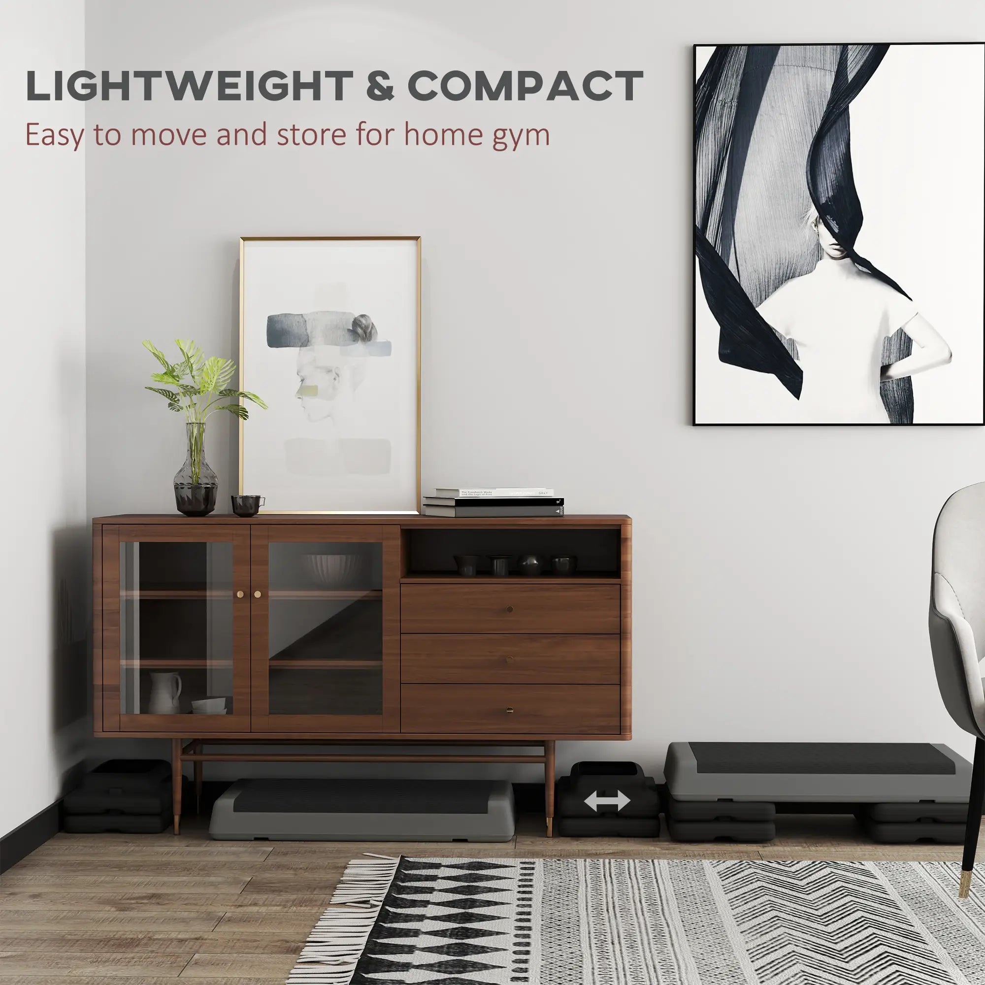 Adjustable Exercise Step Platform, 3-Level, 4