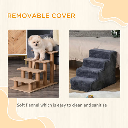 4-Step Dog Ramp for Sofa, Bed, Couch, Removable Cover, Dark Grey Dog Stairs at Gallery Canada