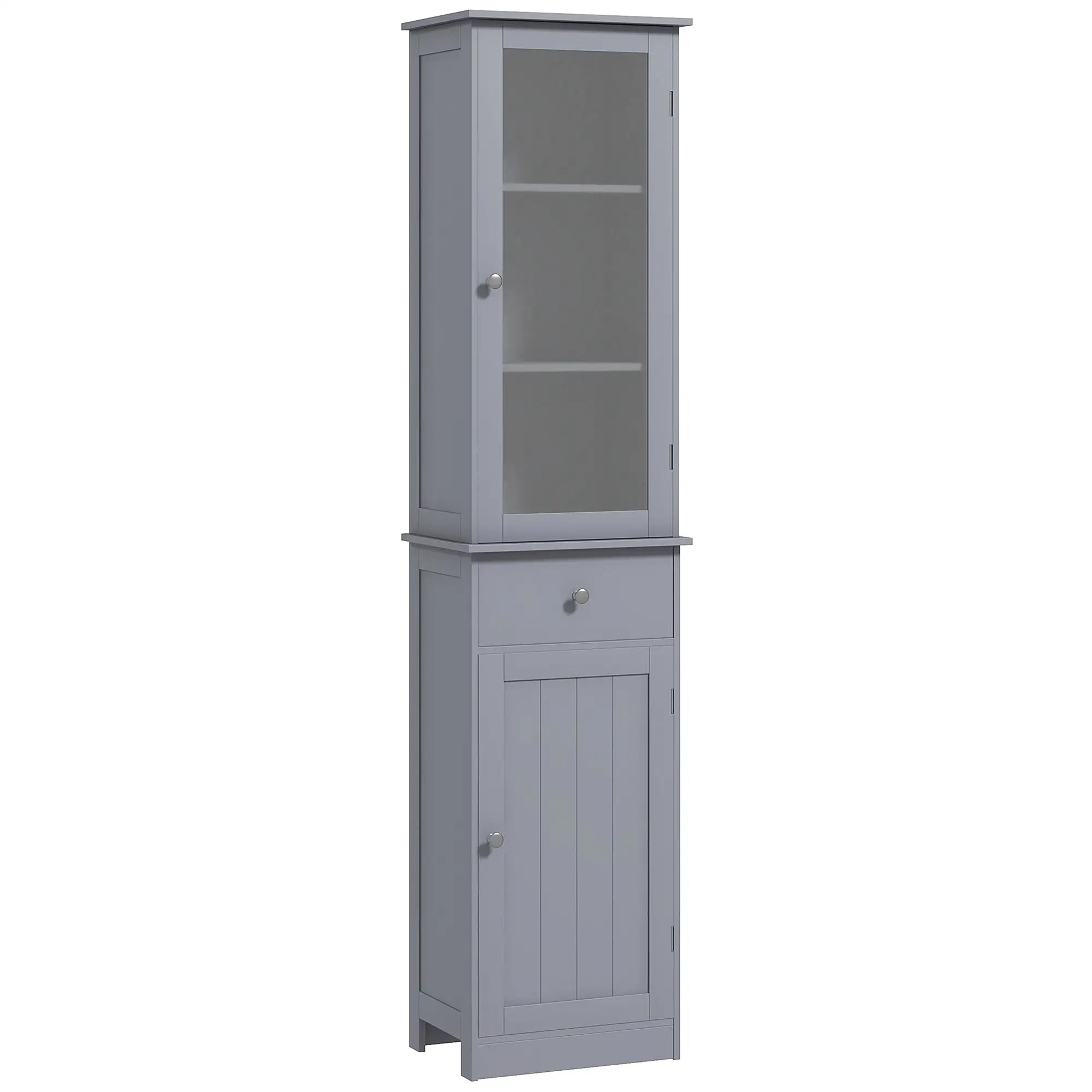 Tall Bathroom Cabinet, 2 Doors, Adjustable Shelves, Grey Bathroom Cabinets at Gallery Canada