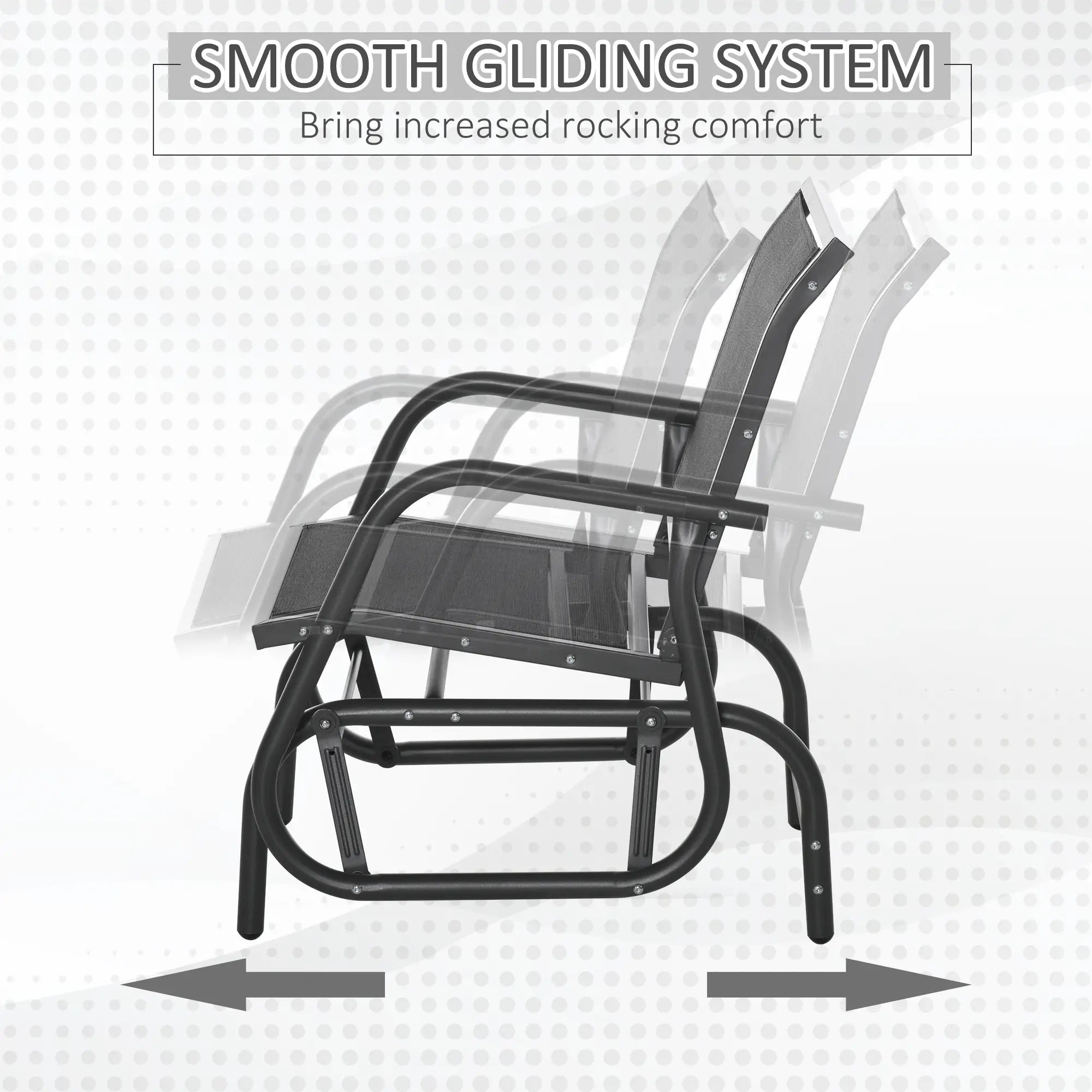 Patio Glider Set, 2 Outdoor Chairs, Breathable Mesh Seat, Black Outdoor Gliders at Gallery Canada