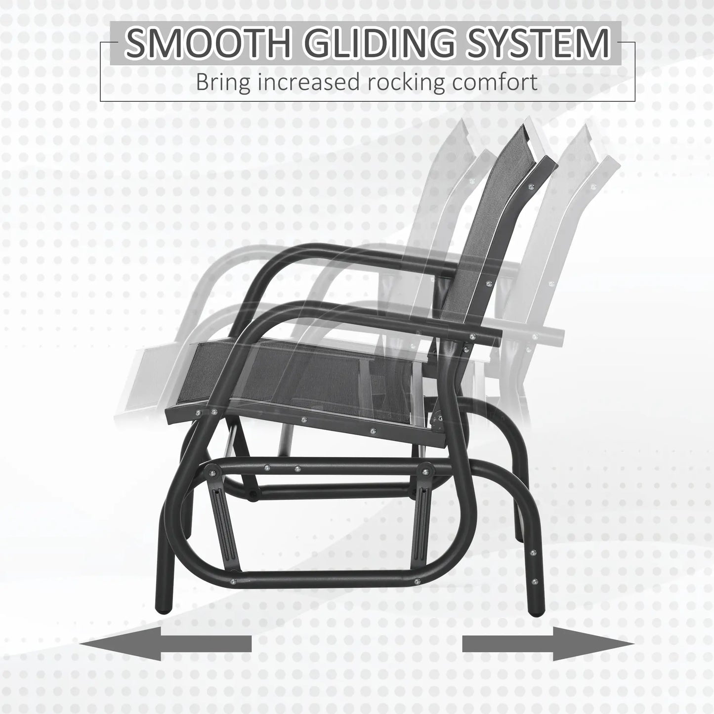 Patio Glider Set, 2 Outdoor Chairs, Breathable Mesh Seat, Black Outdoor Gliders at Gallery Canada