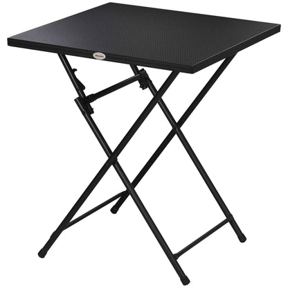 Folding Coffee Table, Square Side Table, Metal Top, 23.6" x 23.6", Black Patio Side Tables Black at Gallery Canada