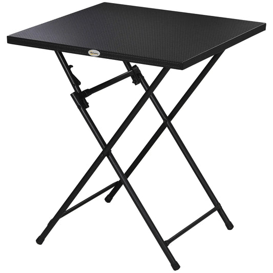 Folding Coffee Table, Square Side Table, Metal Top, 23.6" x 23.6", Black Patio Side Tables Black at Gallery Canada