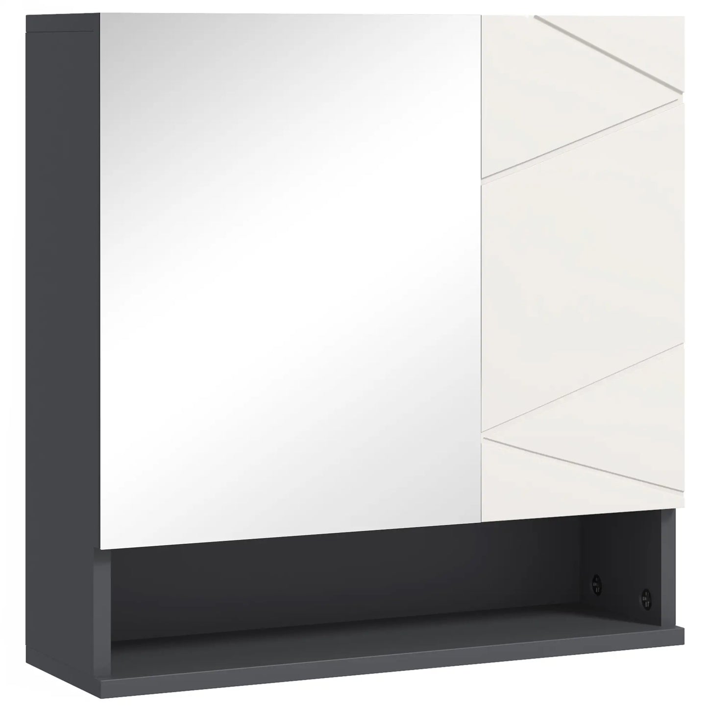 Wall Mounted Medicine Cabinet, Mirrored Door, Adjustable Shelf, Light Grey Mirror Medicine Cabinets at Gallery Canada