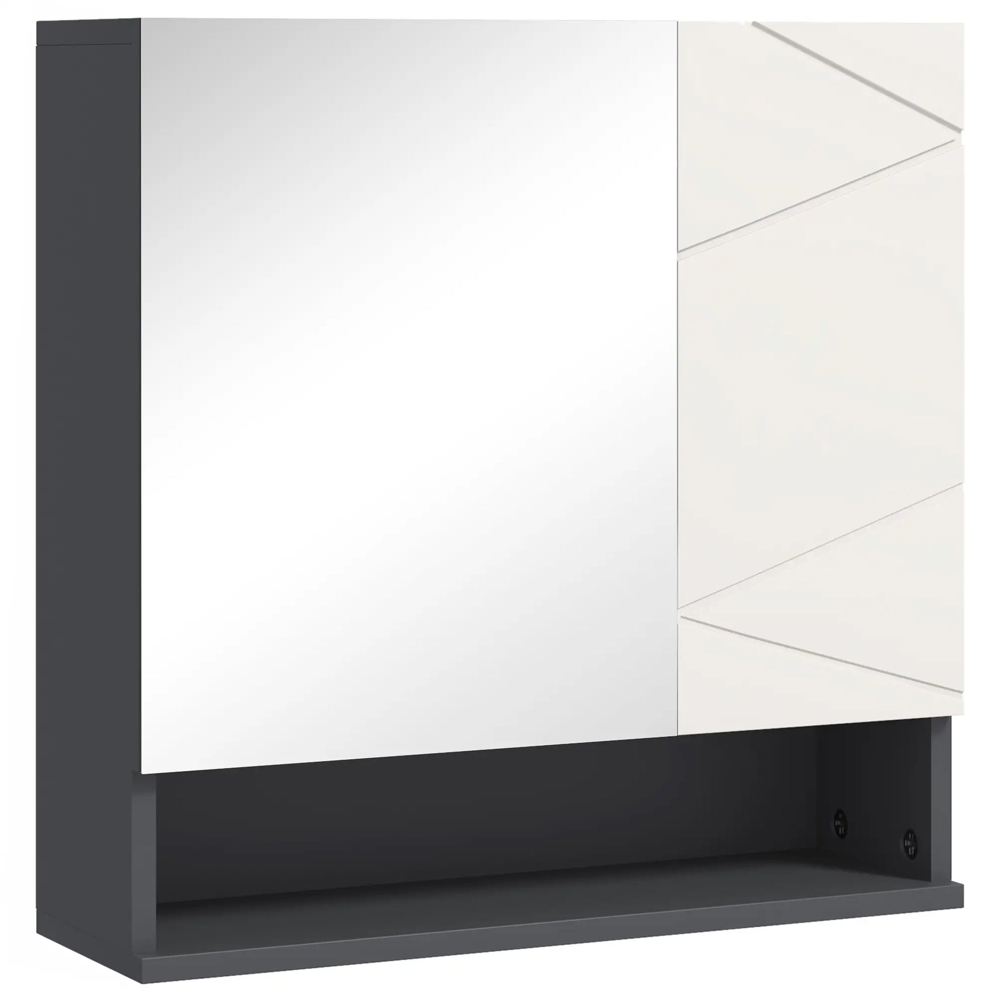 Wall Mounted Medicine Cabinet, Mirrored Door, Adjustable Shelf, Light Grey Mirror Medicine Cabinets at Gallery Canada