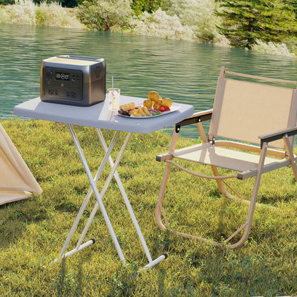 Portable Patio Side Table, Height Adjustable, Folding, Dark Grey Patio Side Tables at Gallery Canada