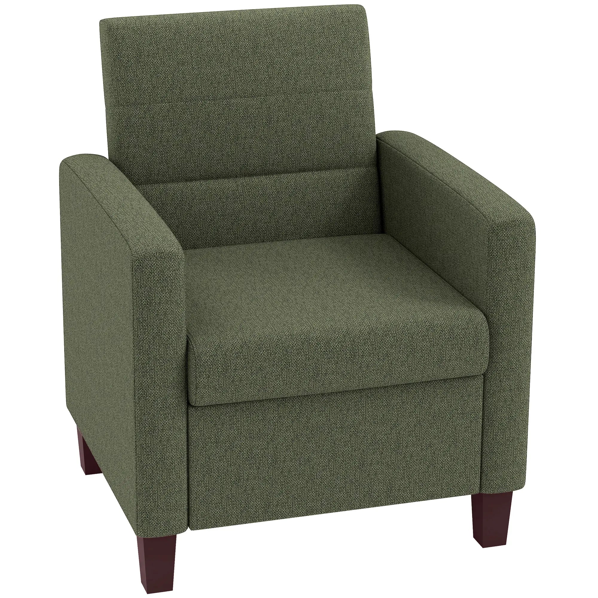 Modern Fabric Accent Chair, Seat Cushion, Non-Slip Pads, Dark Green Accent Chairs at Gallery Canada