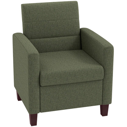 Modern Fabric Accent Chair, Seat Cushion, Non-Slip Pads, Dark Green Accent Chairs at Gallery Canada