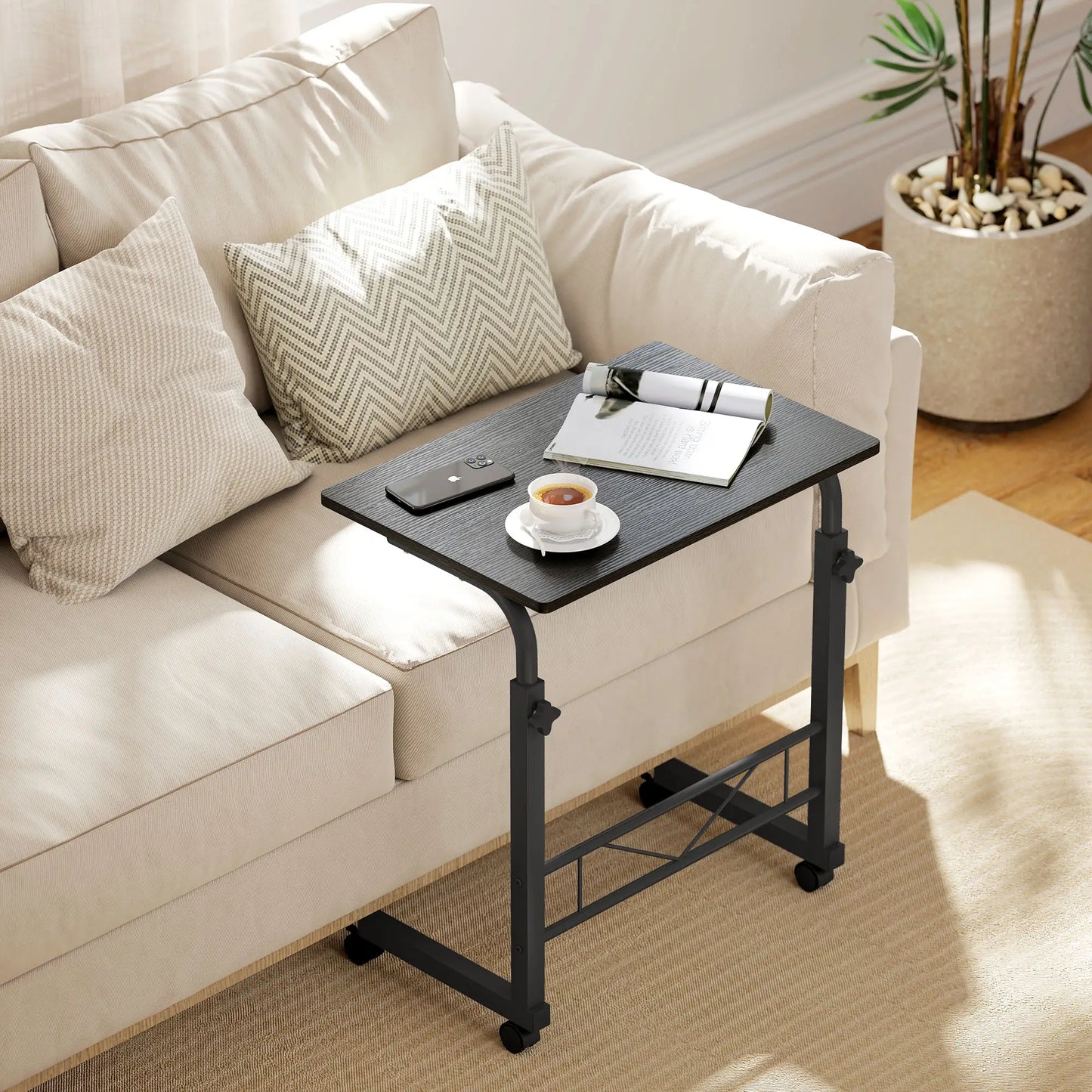 Mobile Standing Desk, Adjustable Height, 23.5 Inch, Black Side Tables at Gallery Canada