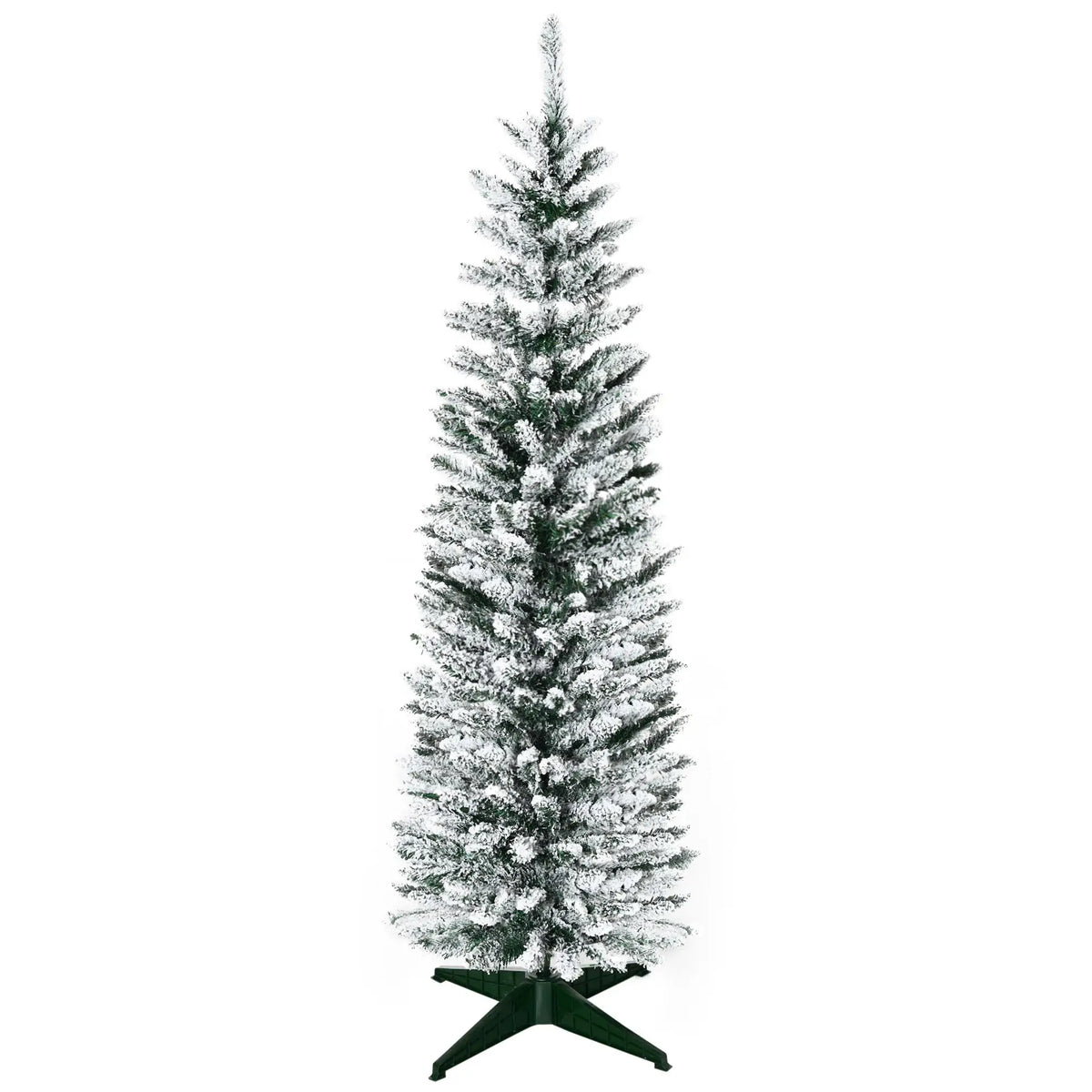 5ft Pencil Artificial Christmas Tree, Snow Flocked Branches, Green Artificial Christmas Trees at Gallery Canada
