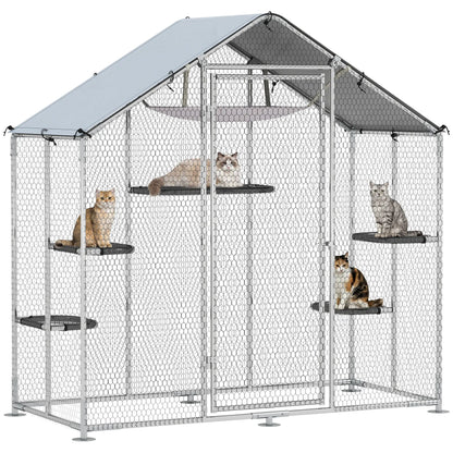 Large Cat Enclosure, Waterproof Cover, 5 Platforms, Hammock Outdoor Cat Enclosures at Gallery Canada