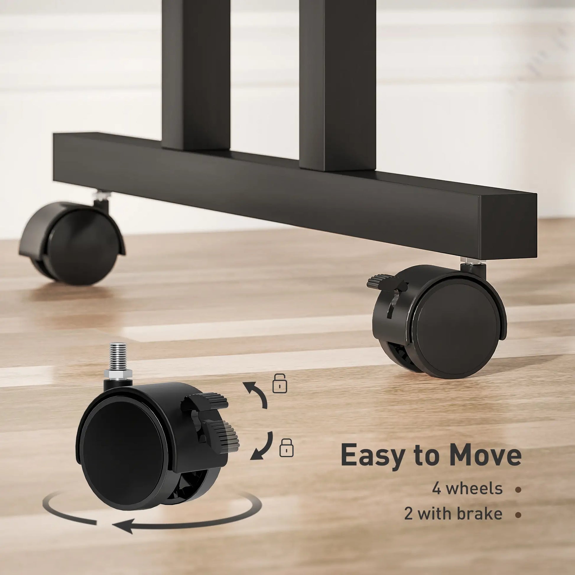 Mobile Stand Up Desk, Height and Angle Adjustable with Wheels, Black Computer Desks at Gallery Canada