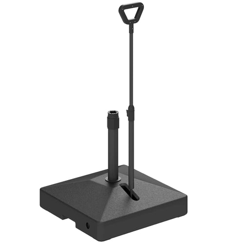 Adjustable Wheel Patio Umbrella Base, 121lbs Stand, 99lbs Water, Black