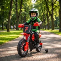 Moto électrique pour enfants 12V, à conduire, roues d'entraînement, rouge
