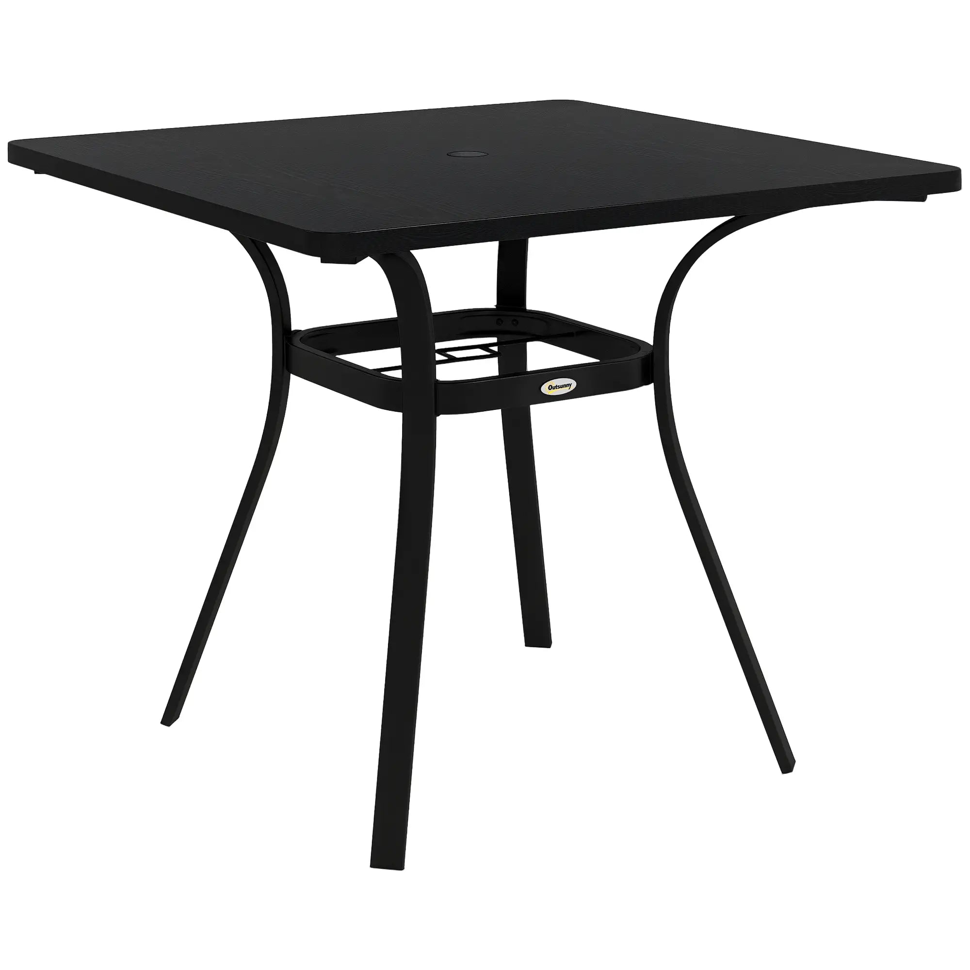 Rectangle Patio Dining Table for 4, Steel Legs, Metal Tabletop, Black Patio Dinning Tables at Gallery Canada