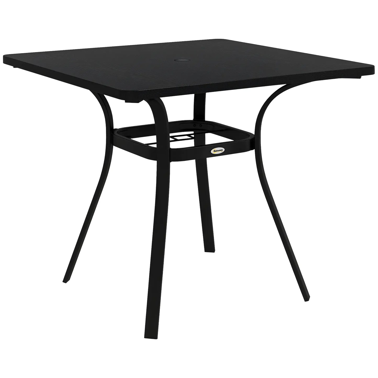 Rectangle Patio Dining Table for 4, Steel Legs, Metal Tabletop, Black Patio Dinning Tables at Gallery Canada