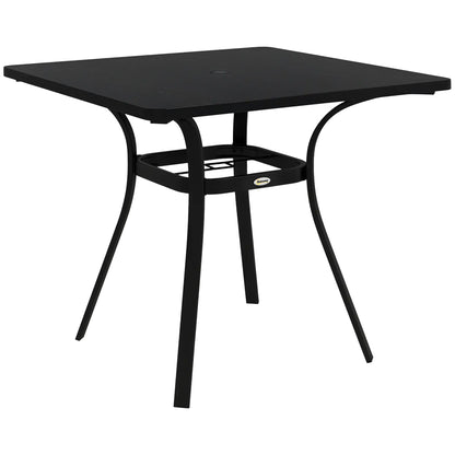 Rectangle Patio Dining Table for 4, Steel Legs, Metal Tabletop, Black Patio Dinning Tables at Gallery Canada