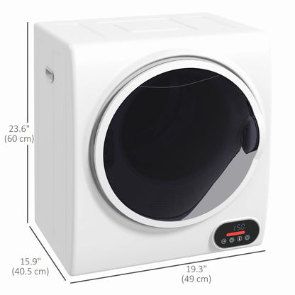 1.5 cu.ft Portable Clothes Dryer, Intelligent Drying, 850W, White Dryer Machines at Gallery Canada