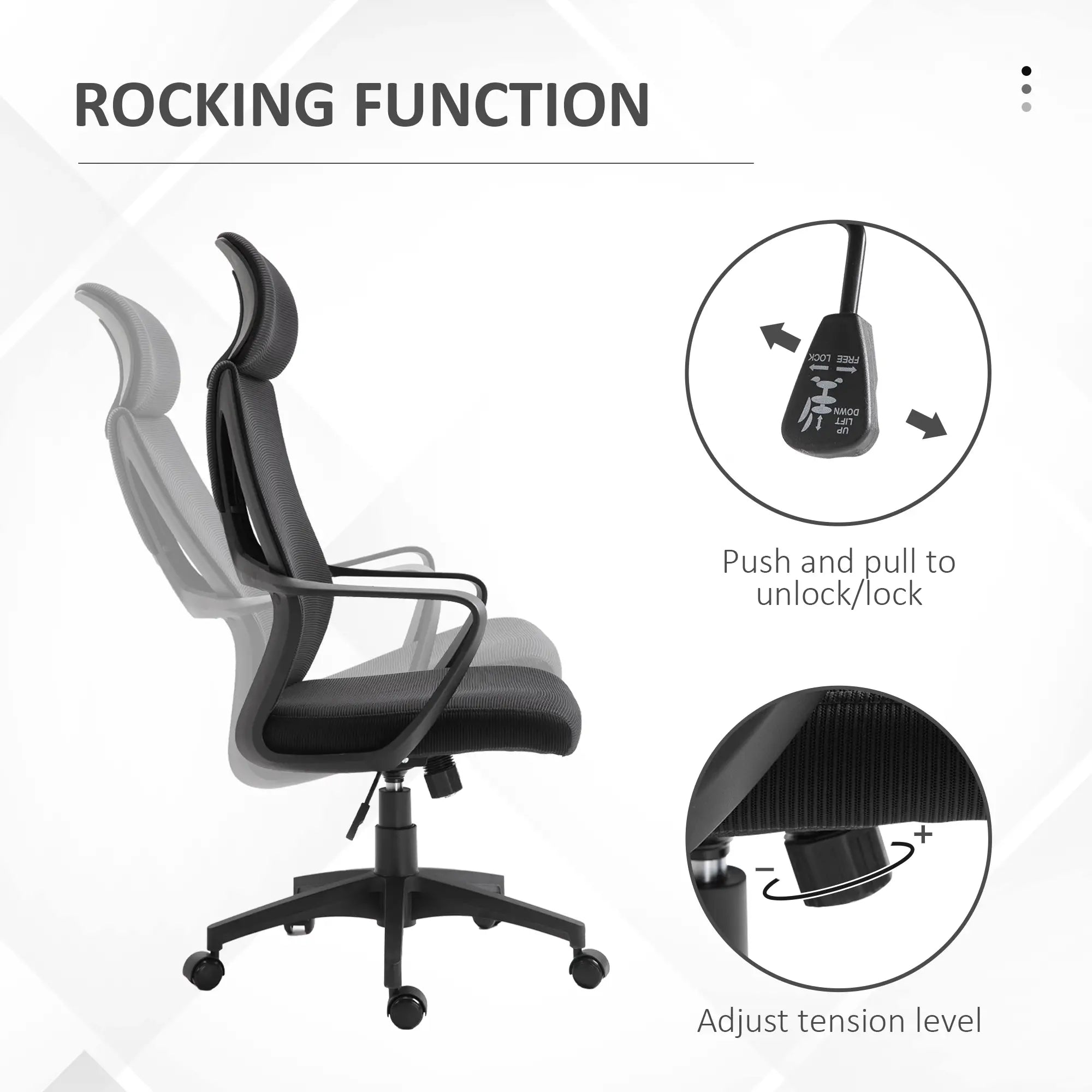 Mesh Office Chair, Adjustable Headrest, Ergonomic Desk Chair, Black Task Chairs at Gallery Canada