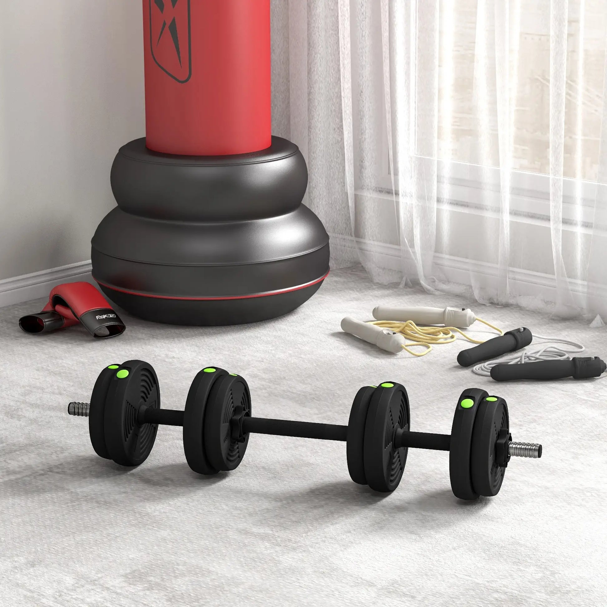 33LBS Adjustable Barbell Dumbbells Set, Non-Slip Handles, Home Gym Dumbbells & Barbells at Gallery Canada