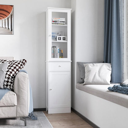 Tall Bathroom Storage Cabinet, 2 Doors, Adjustable Shelves, White Bathroom Cabinets at Gallery Canada