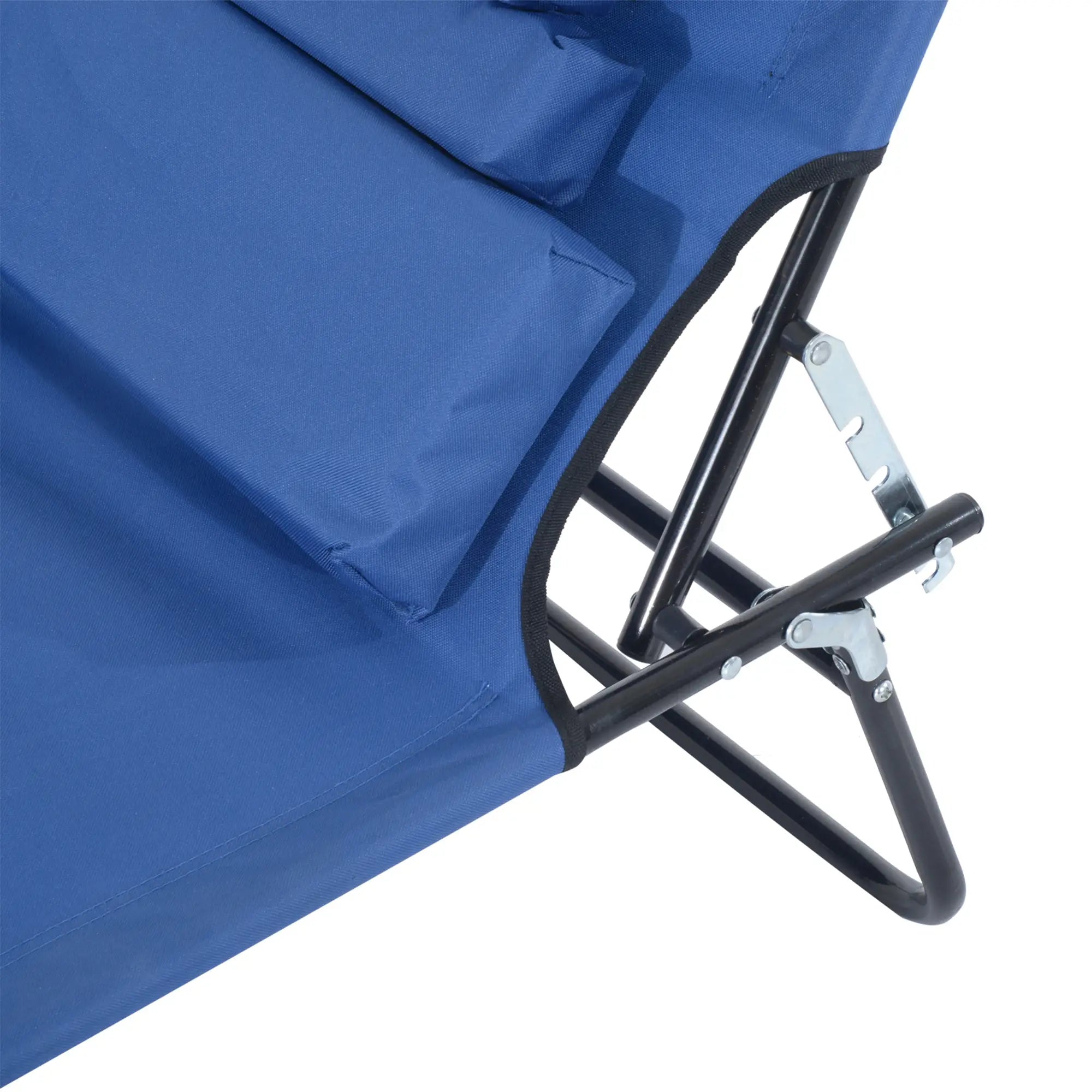 Adjustable Outdoor Lounge Chair, Folding Chaise with Face Hole, Blue Lounger Chairs at Gallery Canada