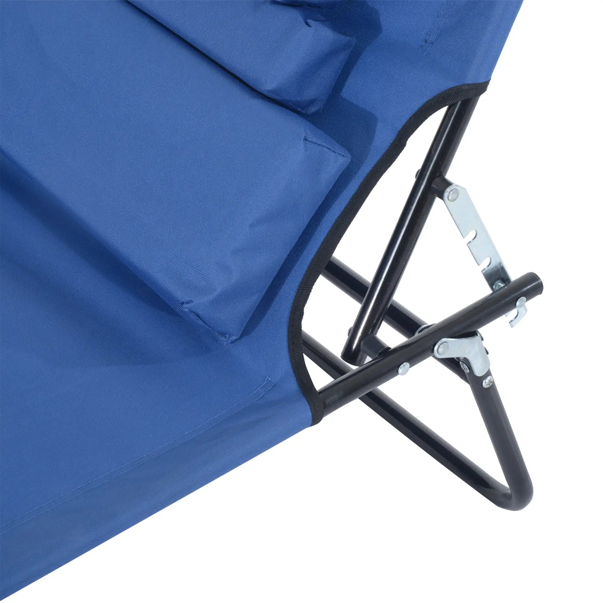 Adjustable Outdoor Lounge Chair, Folding Chaise with Face Hole, Blue Lounger Chairs at Gallery Canada