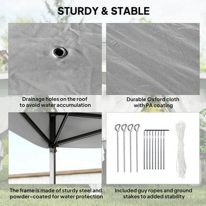 11' x 11' Pop Up Gazebo, Double Roof, Adjustable Canopy Tent, Dark Grey Pop Up Canopies at Gallery Canada