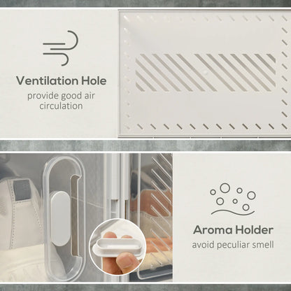 18 Pack Shoe Storage Boxes, Clear Plastic Stackable Organizers Shoe Storage Cabinets & Racks at Gallery Canada