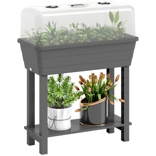 41L Self Watering Raised Garden Bed, Ventilation Lid, Dark Grey Raised Garden Beds Dark Grey at Gallery Canada