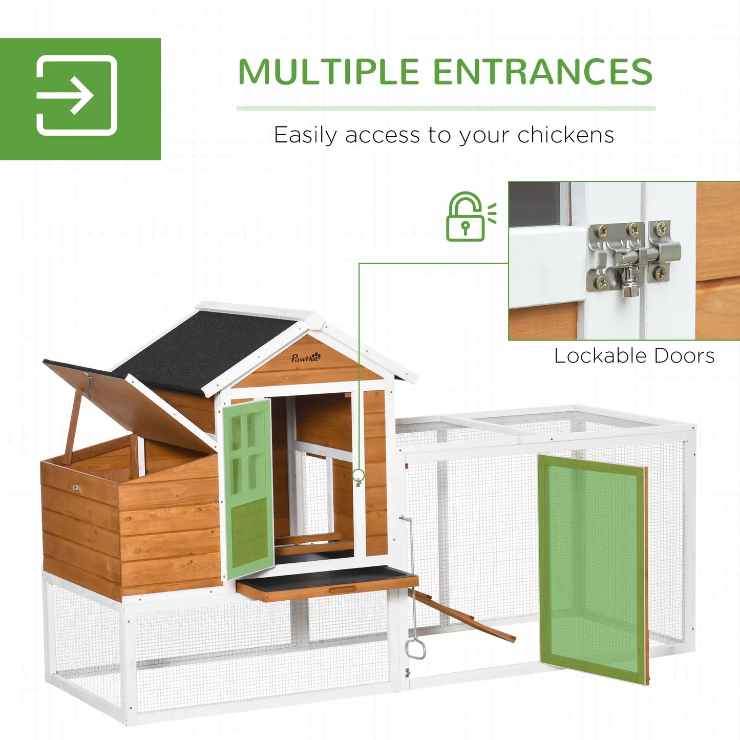 Large Chicken Coop With Nesting Box, For 2-4 Chickens, Orange And White Chicken Coops at Gallery Canada