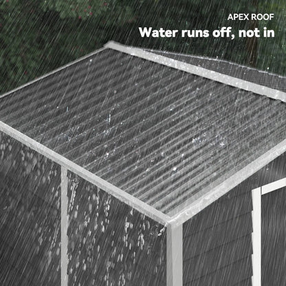 8' x 7' Outdoor Storage Shed, Galvanized Metal, Lockable Doors, Dark Grey Sheds at Gallery Canada