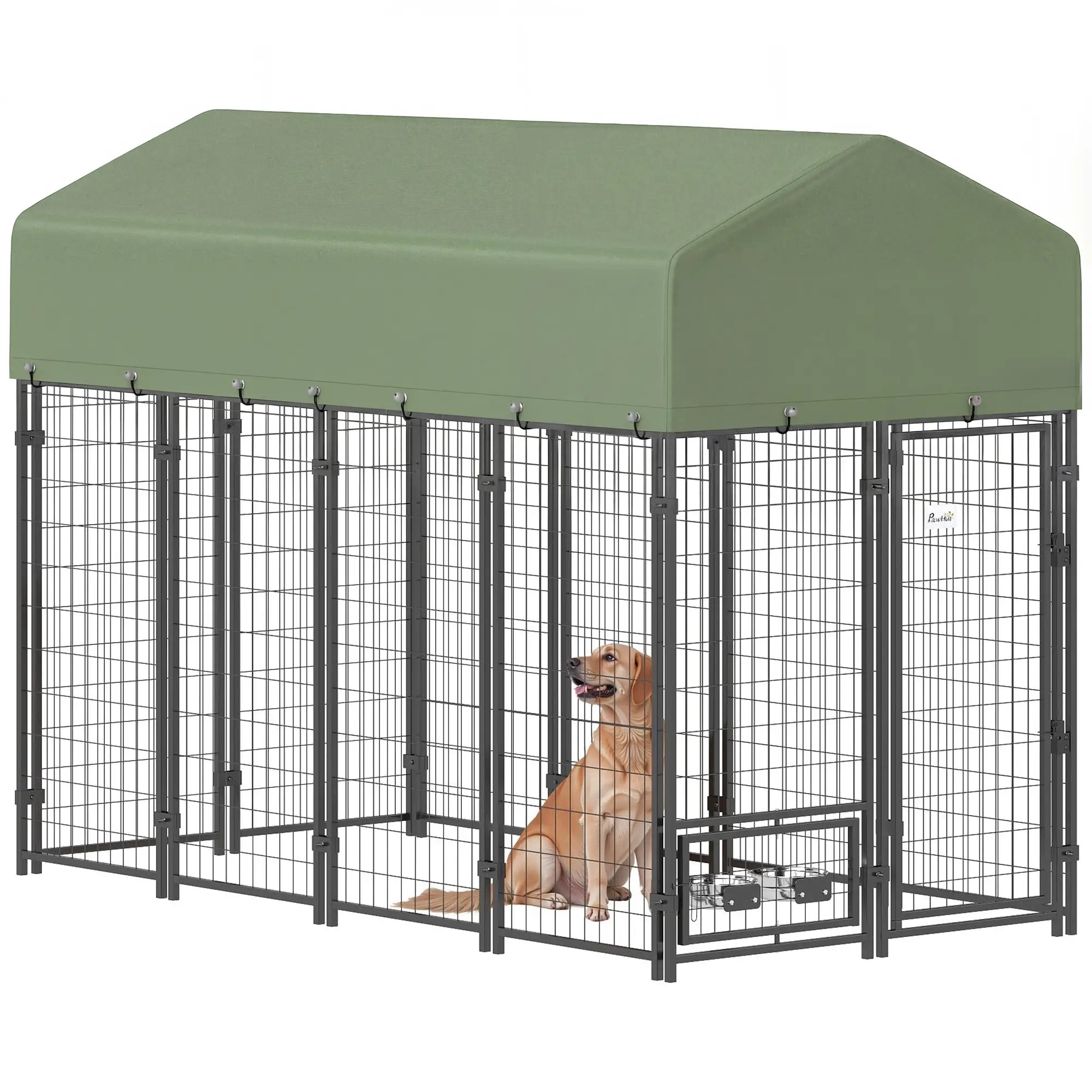 8' x 4' x 6' Outdoor Dog Kennel, Waterproof UV Resistant Cover, Green Dog Kennels at Gallery Canada