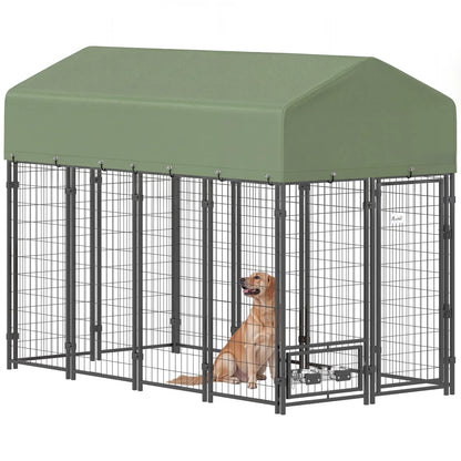 8' x 4' x 6' Outdoor Dog Kennel, Waterproof UV Resistant Cover, Green Dog Kennels at Gallery Canada