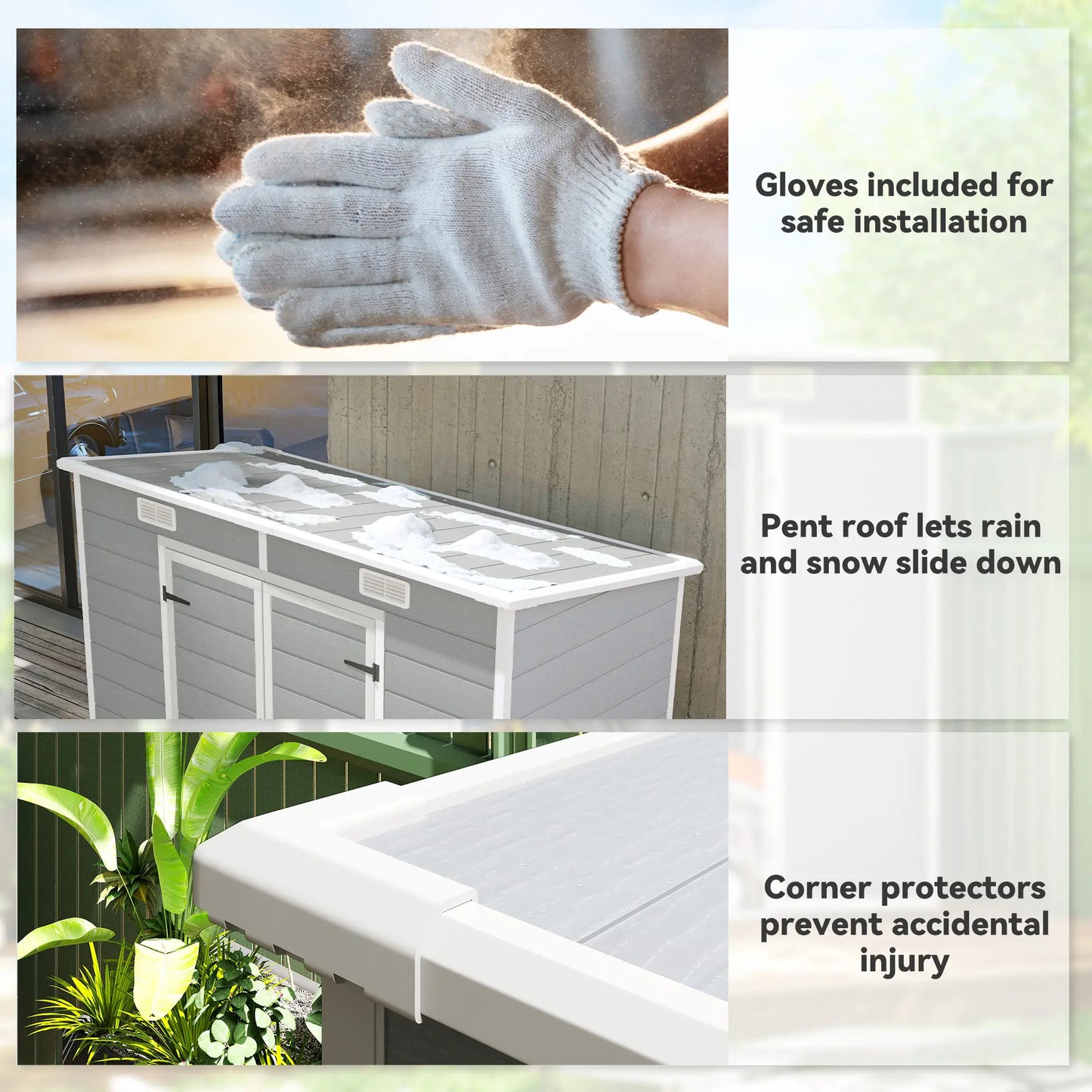 8' x 4' Resin Outdoor Storage Shed, Window, Lockable Doors, Light Grey Sheds at Gallery Canada