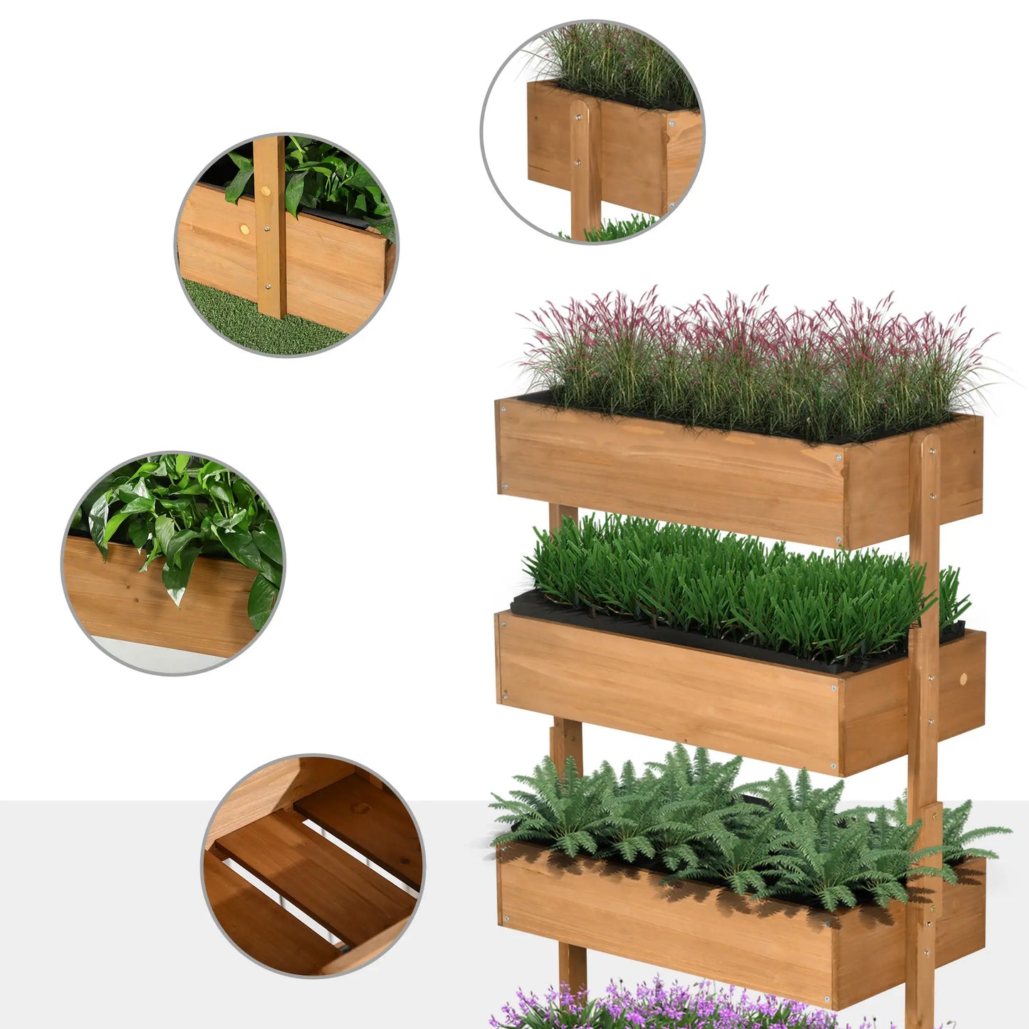 4-Tier Raised Garden Bed, Vertical Elevated Planter Rack, Wooden Planter Box Wooden Planter Boxes at Gallery Canada