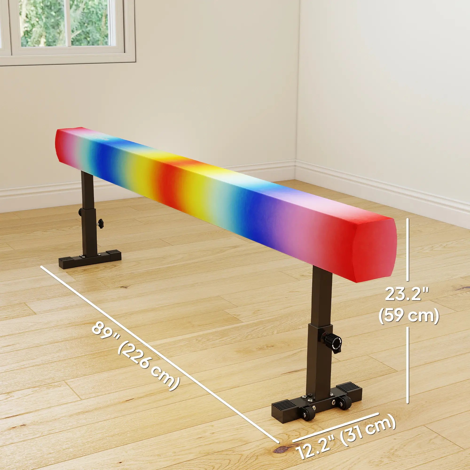 7.5ft Adjustable Gymnastics Balance Beam With Wheels, Training Equipment Gymnastics Mats at Gallery Canada