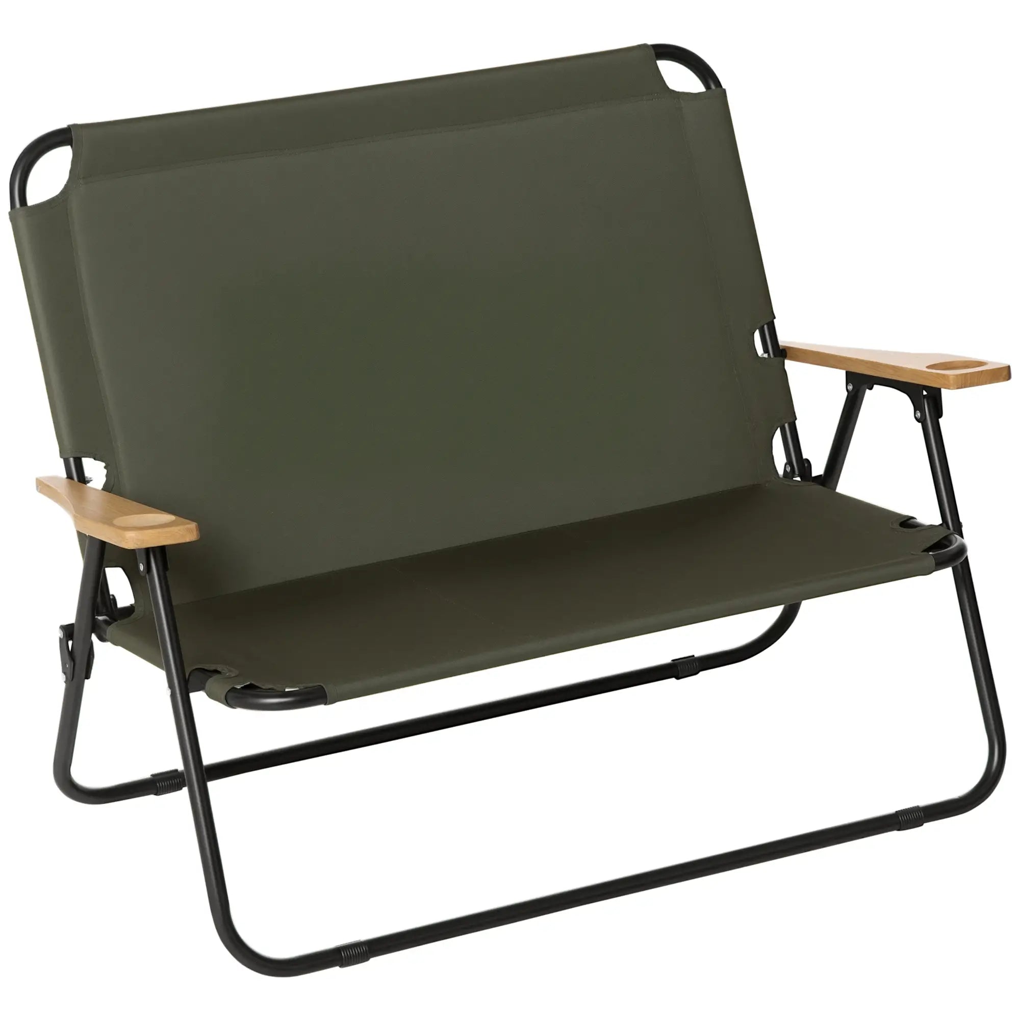Double Folding Chair, Loveseat Camping Chair for 2, Portable Outdoor Chair, Green Picnic Tables & Camping Chairs Green at Gallery Canada